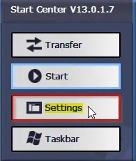 Start Center Settings